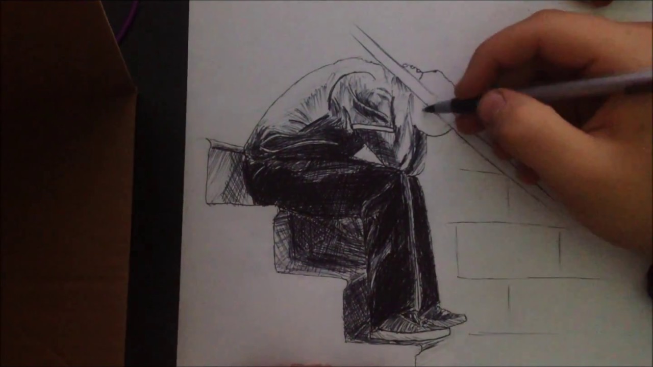 1280x720 How To Draw A Sad Person - Sad Person Drawing