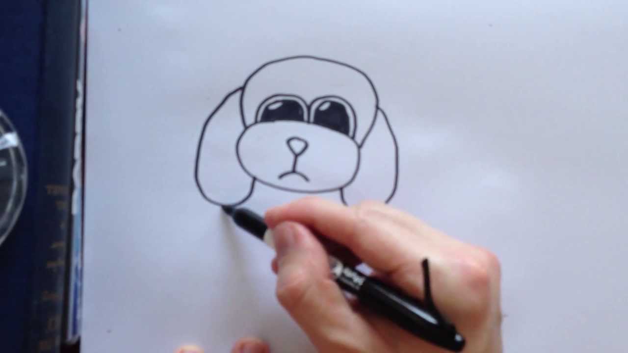 1280x720 How To Draw A Puppy - Sad Puppy Face Drawing