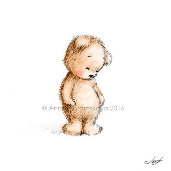 570x570 sad teddy bear printable art nursery decor kids room etsy - Sad Teddy Bear Drawing