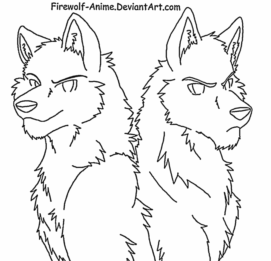 900x865 sad wolf drawings anime wolf brothers lineart - Sad Wolf Drawing