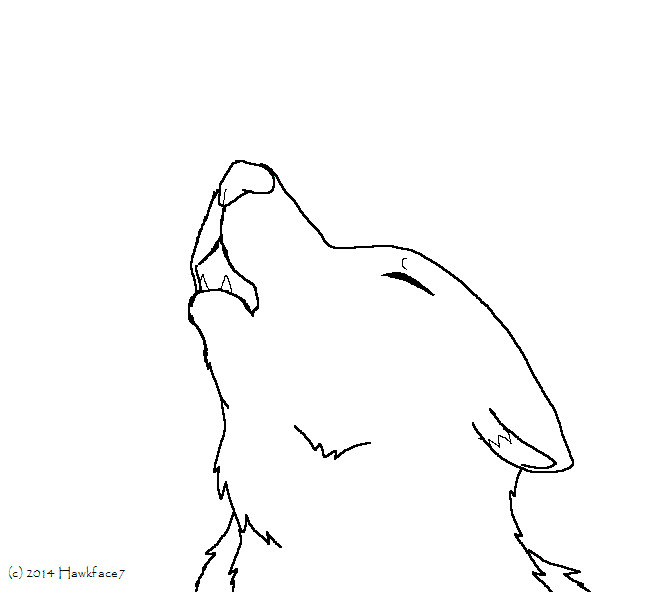 655x592 Sad Lineart Wolf Howling For Free Download - Sad Wolf Drawing