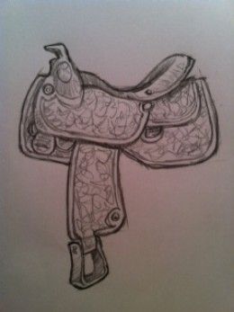 260x347 how to draw a saddle chalkboard drawings, easy horse drawing - Saddle Drawing