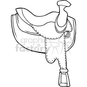 300x300 black and white saddle clipart royalty free clipart - Saddle Drawing