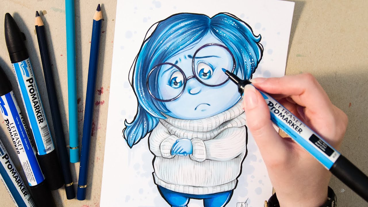 1280x720 speed drawing sadness - Sadness Inside Out Drawing