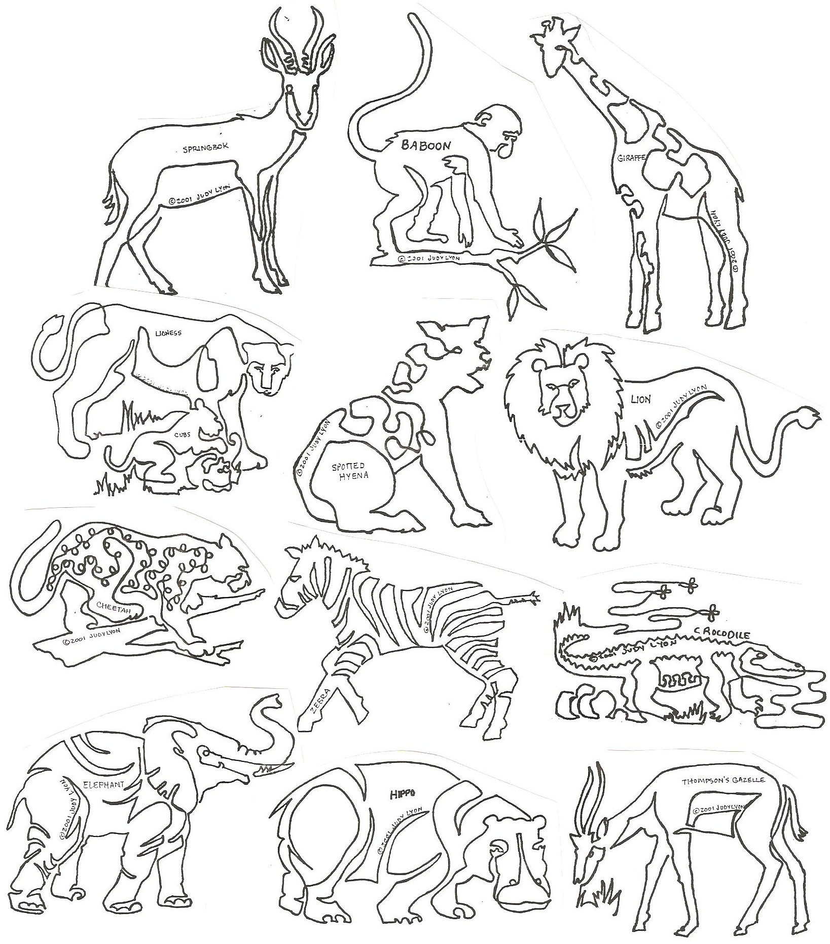 Животные сафари рисунок