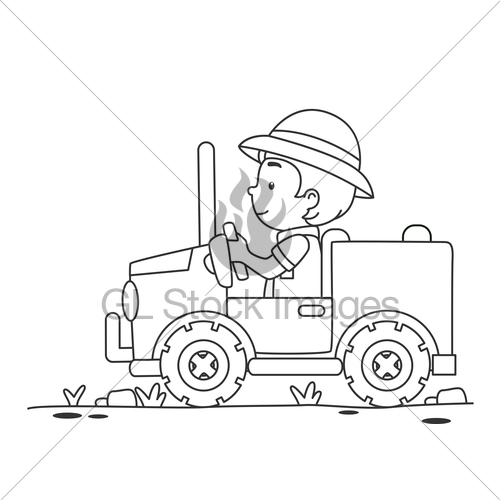 500x500 kid boy safari jeep color - Safari Jeep Drawing