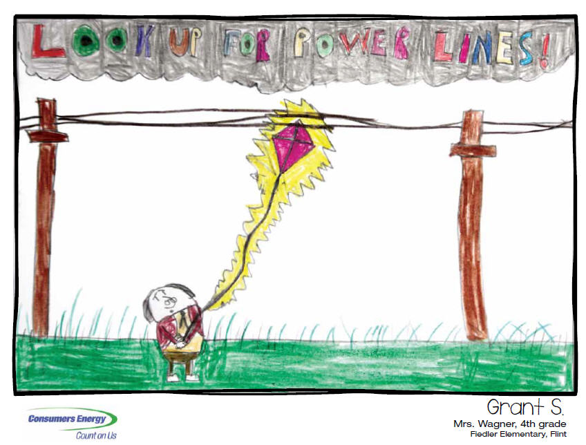 848x644 michigan children create safety calendar consumers energy - Safety Drawing