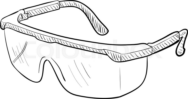 800x423 Hand Drawn Vector Drawing Of A Pair Of Stock Vector Colourbox - Safety Glasses Drawing