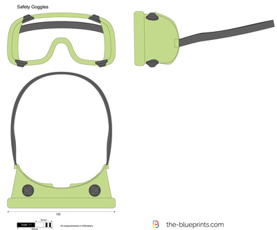 400x333 safety goggles vector drawing - Safety Goggles Drawing