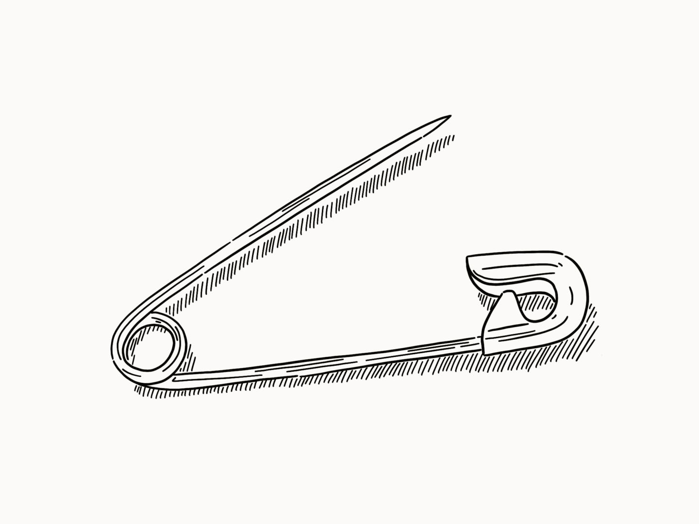 1440x1080 Design Story The Safety Pin Work Over Easy - Safety Pin Drawing