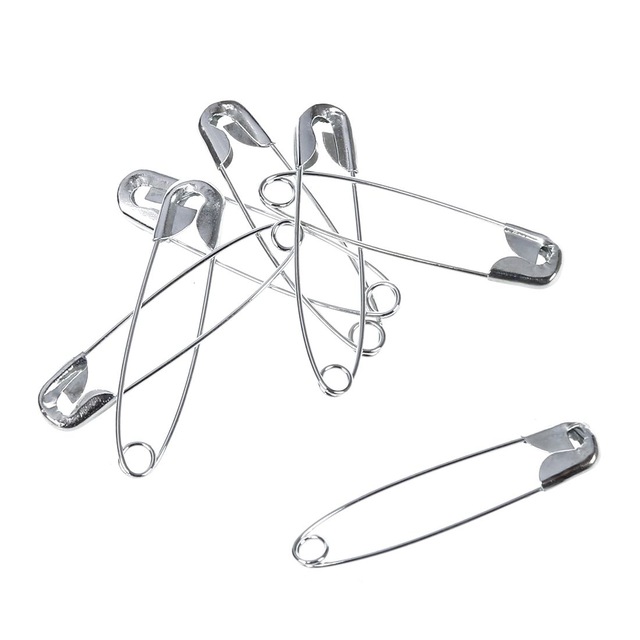 640x640 Hot Clothing Fastener Tool Clip Buttons Silver Tone Metal Safety - Safety Pin Drawing