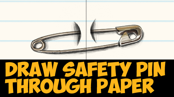 583x326 How To Draw A Safety Pin Archives - Safety Pin Drawing