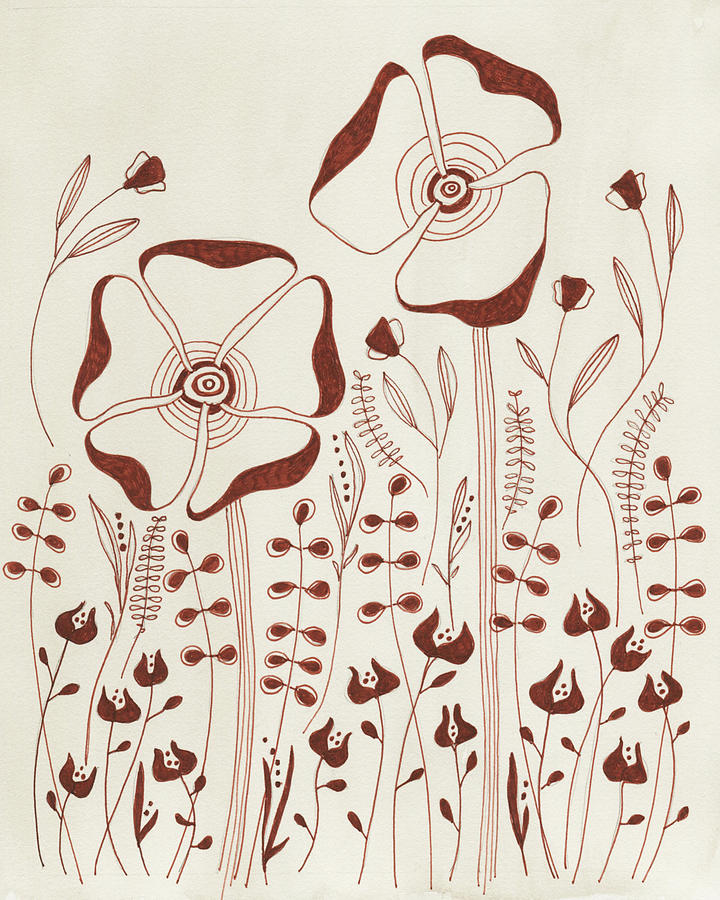 720x900 Autumn Flowers Drawing - Sage Drawing