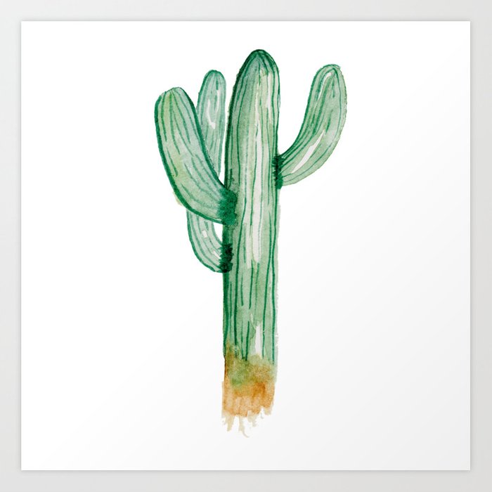 700x700 Saguaro Cactus Watercolor Art Hand Painted Art Print - Saguaro Cactus Drawing