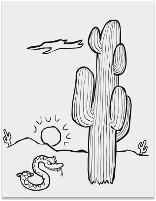 317x408 saguaro cactus coloring - Saguaro Drawing