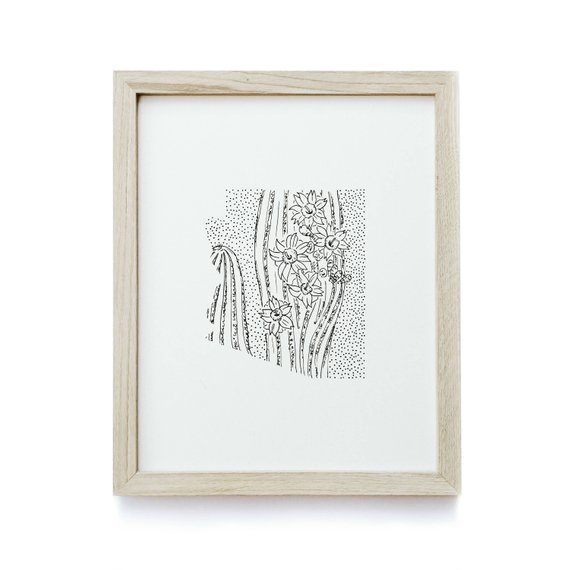 570x570 arizona saguaro state flower drawing giclee print etsy - Saguaro Drawing