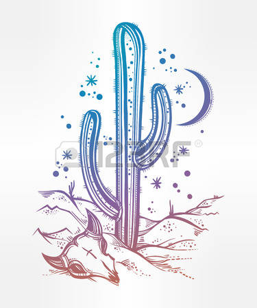 375x450 drawn desert saguaro cactus - Saguaro Drawing