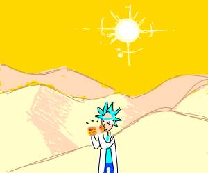 300x250 rick eating a hotdog in the sahara desert drawing - Sahara Desert Drawing