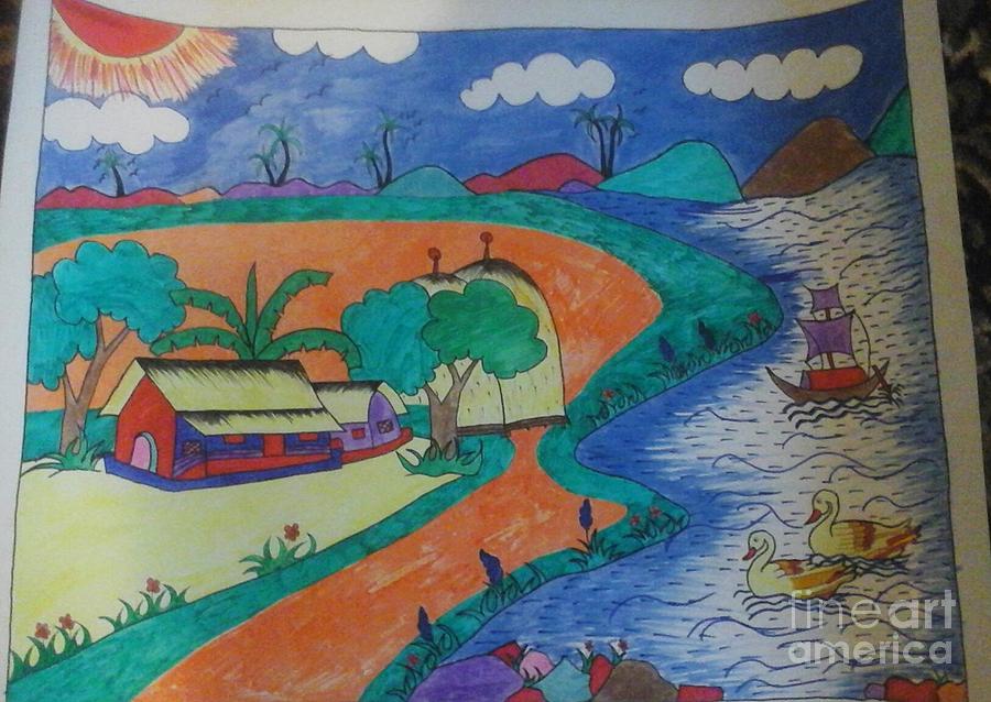 900x638 sahara desert and nile river drawing - Sahara Desert Drawing