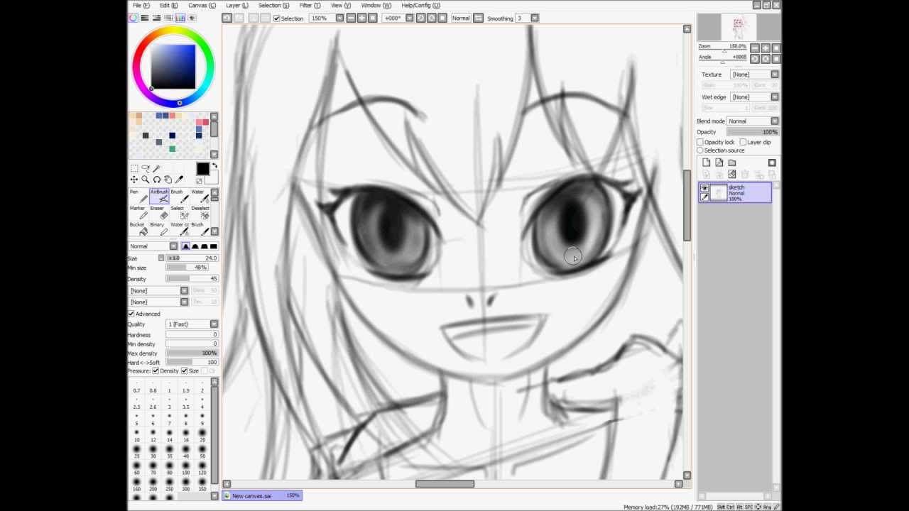 1280x720 beginner's tutorial - Sai Drawing