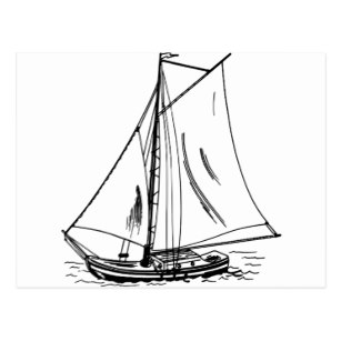 307x307 sailboat drawing postcards zazzle - Sailboat Drawing