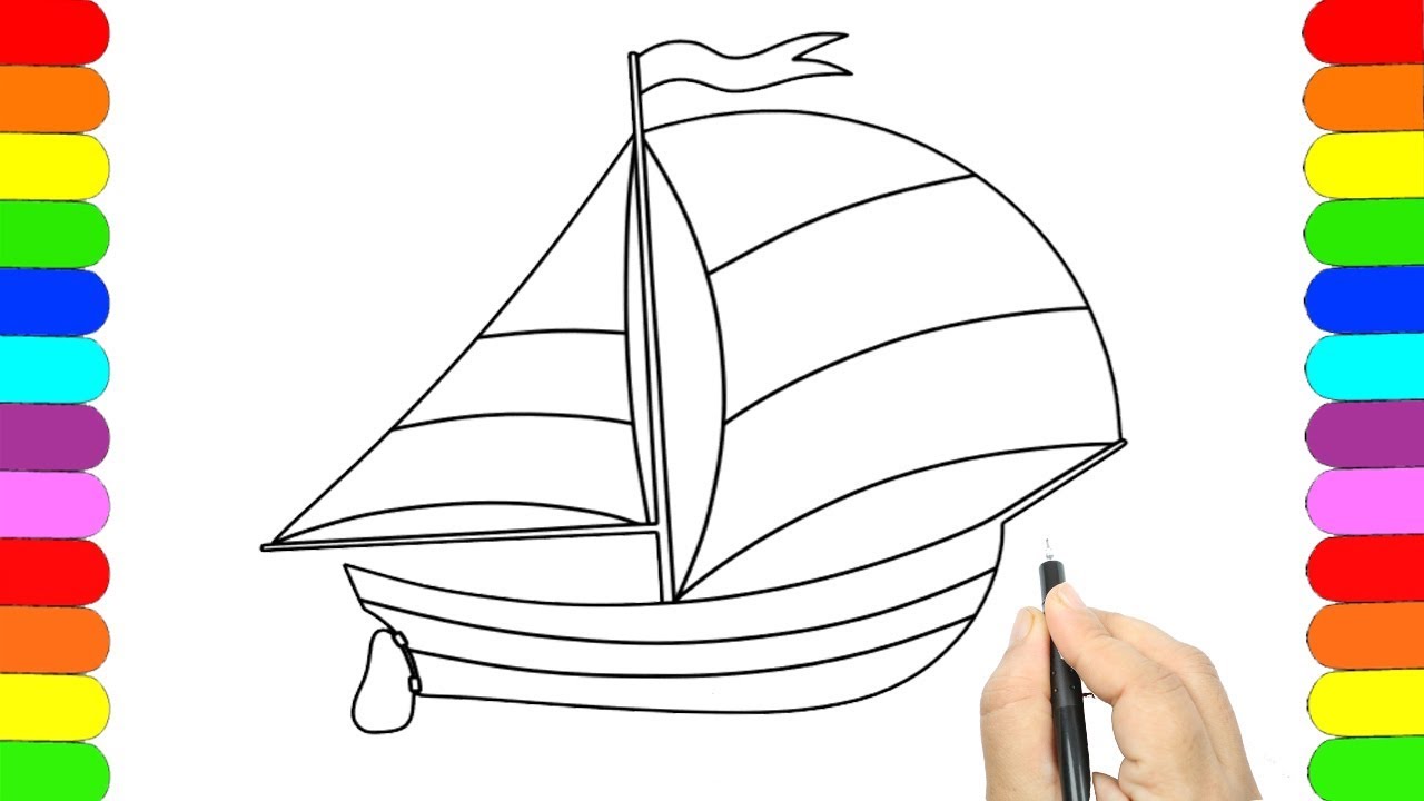 1280x720 how to draw a yacht how to draw sailboat easy - Sailboat Drawing Easy