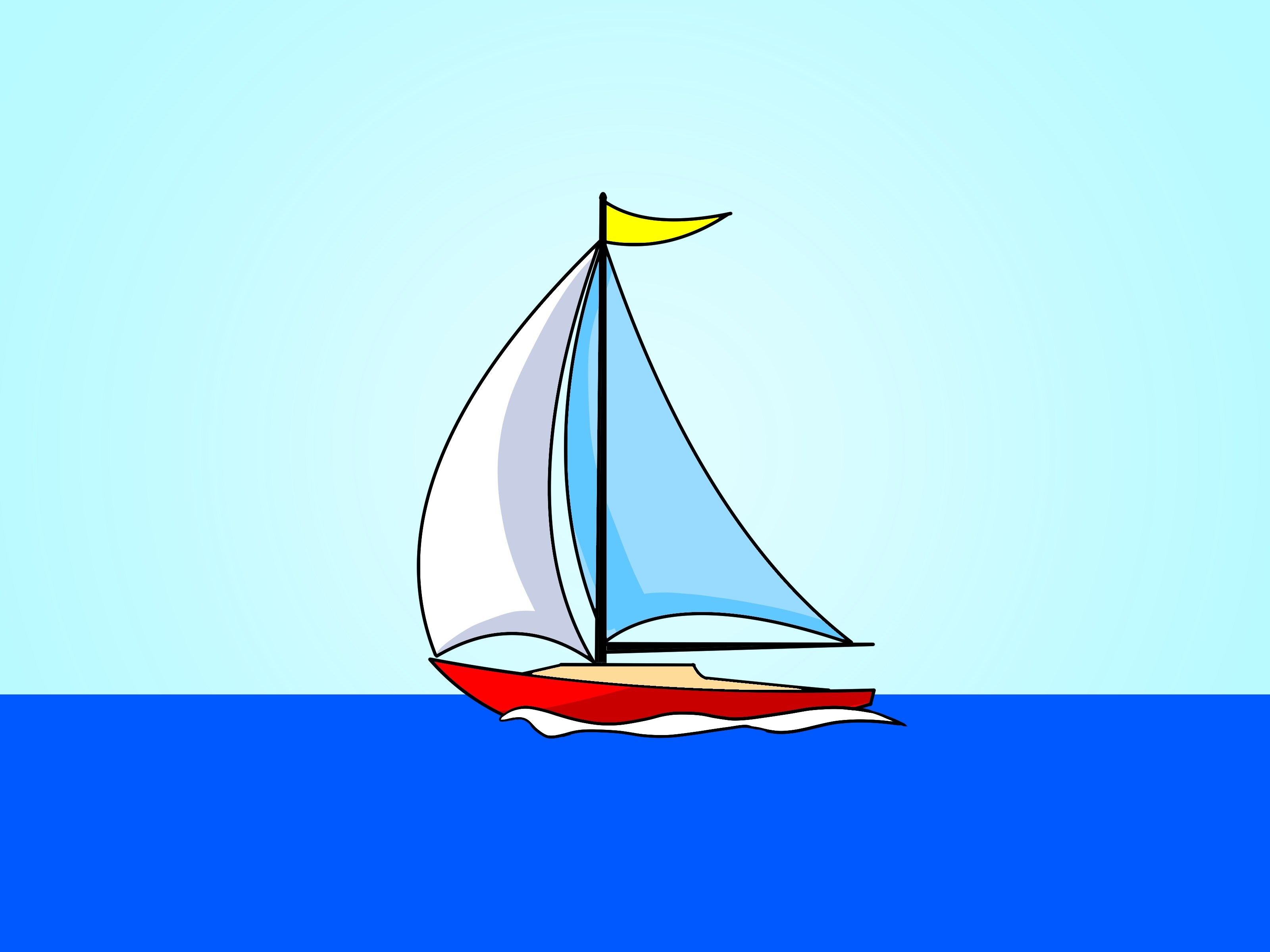 3200x2400 Easy Drawing Of Yacht Ship Drawing Step - Sailboat Drawing Easy