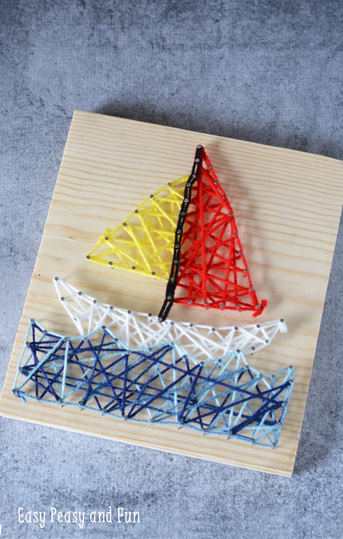 700x1100 sailboat string art for kids - Sailboat Drawing For Kids