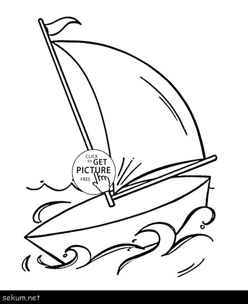1038x1269 Transportation Coloring - Sailboat Drawing For Kids