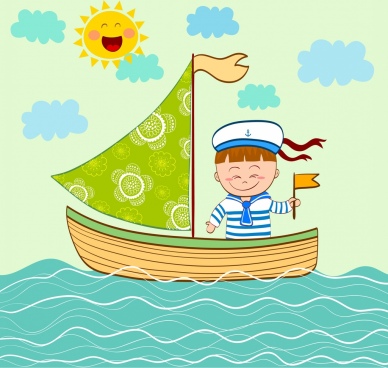 388x368 Christmas Drawing Joyful Kids Snowman Icons Colored Cartoon Free - Sailboat Drawing For Kids