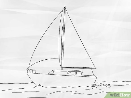 460x345 how to draw a sailboat steps - Sailboat Drawing Images