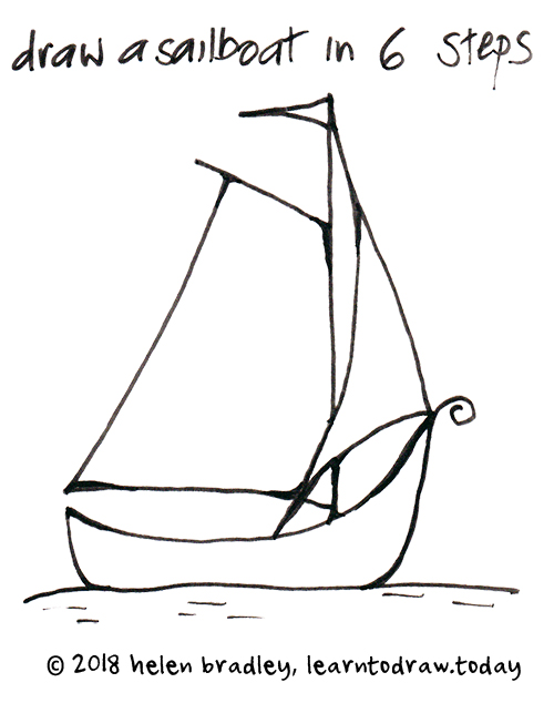 500x634 Artsy Sailboat Drawing Learn To Draw - Sailboat Drawing Images