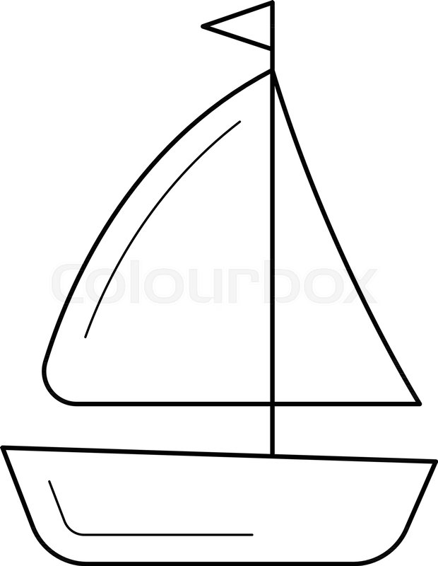 620x800 Sailboat Vector Line Icon Isolated On Stock Vector Colourbox - Sailboat Line Drawing
