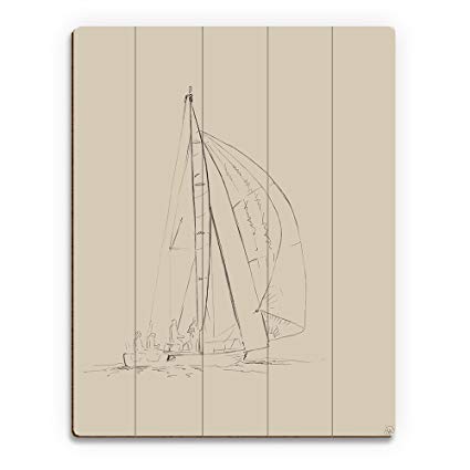 425x425 Small Sailboat Sketch Vintage Style Nautical Line - Sailboat Line Drawing