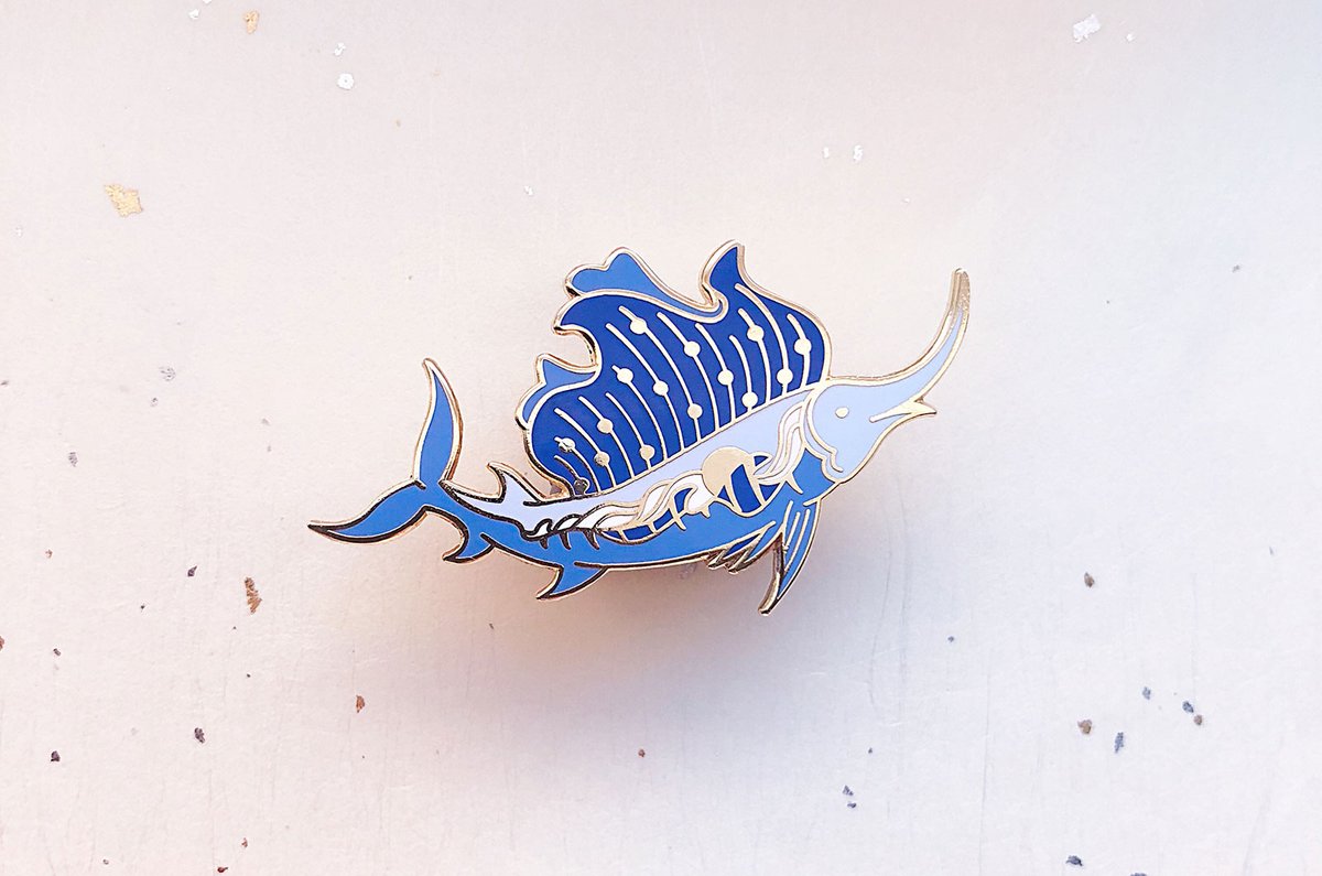 1200x795 Sunset Sailfish Pin Alum And Ink - Sailfish Drawing