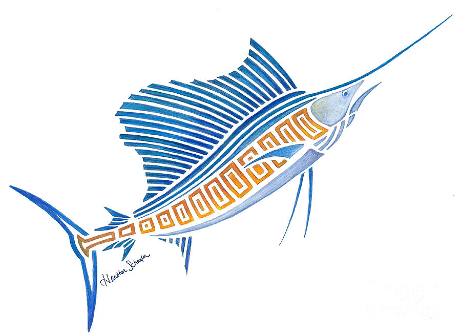 900x652 Tribal Sailfish Drawing - Sailfish Drawing