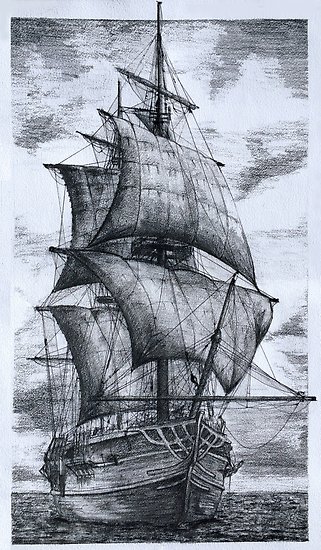 Sailing Ship Drawing at PaintingValley.com | Explore collection of ...