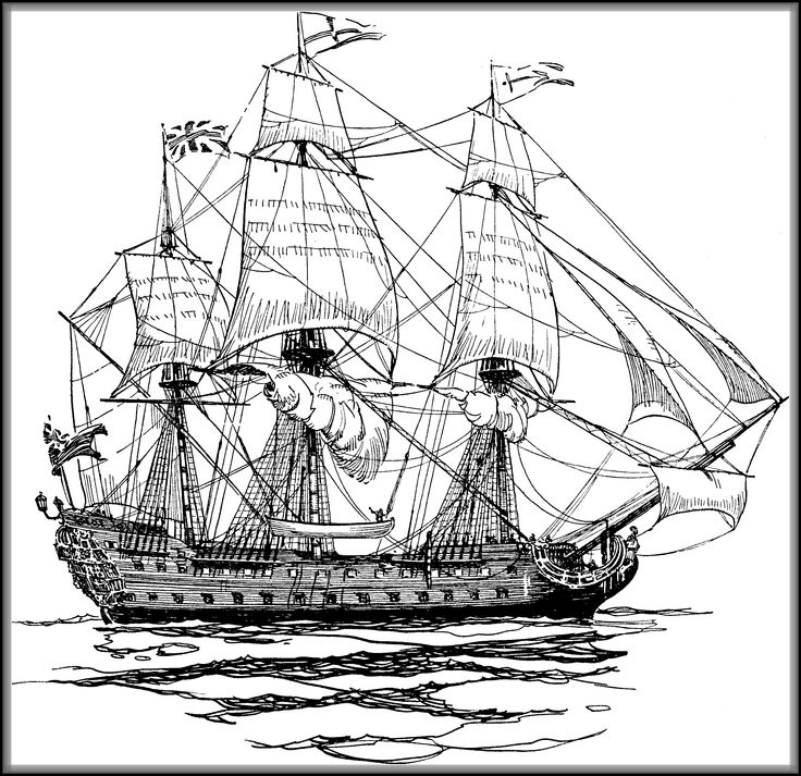 736x713 drawn sailing ship ship line - Sailing Ship Line Drawing