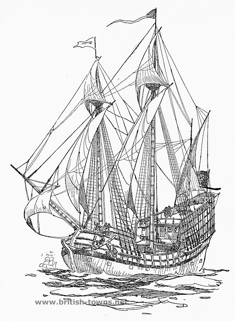 Sailing Ship Line Drawing at PaintingValley.com | Explore collection of ...