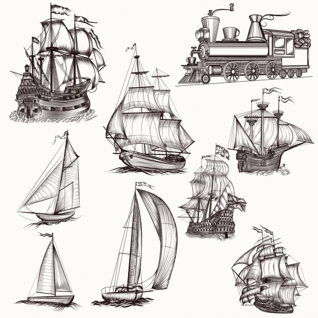 626x626 Ship Vectors, Photos And Free Download - Sailing Ship Line Drawing