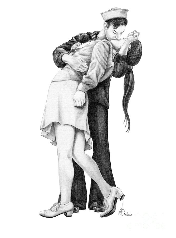 668x900 kissing sailor drawing - Sailor Drawing