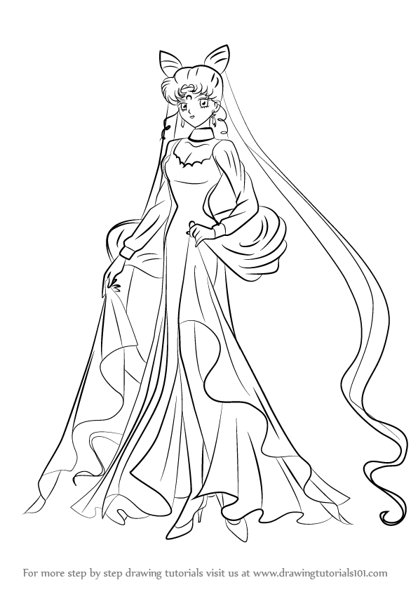 596x843 learn how to draw black lady from sailor moon - Sailor Drawing