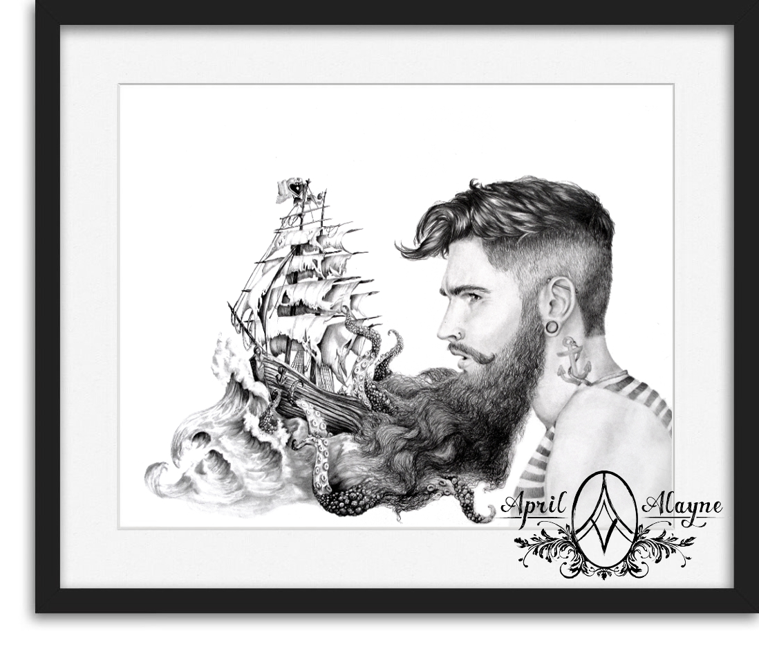 1098x935 sailor beard fine art print always april - Sailor Drawing