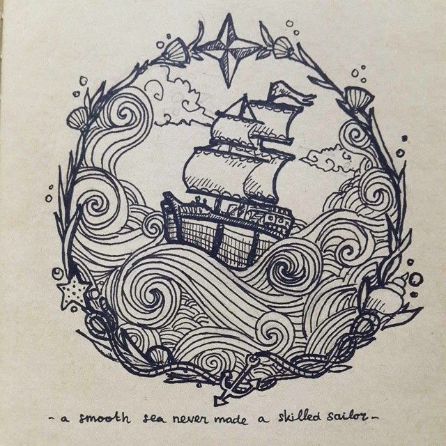640x640 a smooth sea never made a skilled sailor - Sailor Drawing