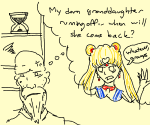 300x250 grandpa waiting for kid with sailor hat drawing - Sailor Hat Drawing