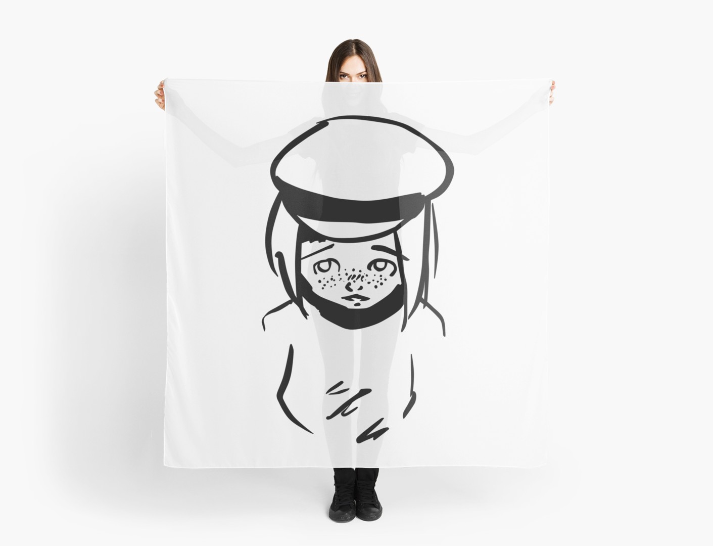 1411x1080 Original Drawing - Sailor Hat Drawing