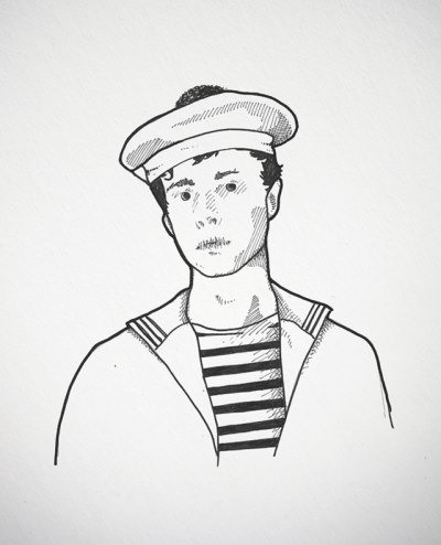 400x494 Sailor Boy Tumblr - Sailor Hat Drawing