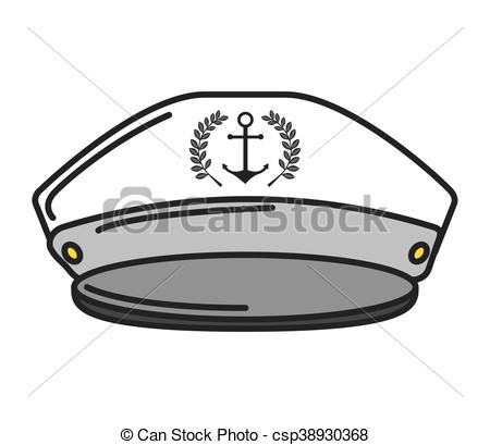 450x409 captain sailor anchor hat vector isolated graphic - Sailor Hat Drawing