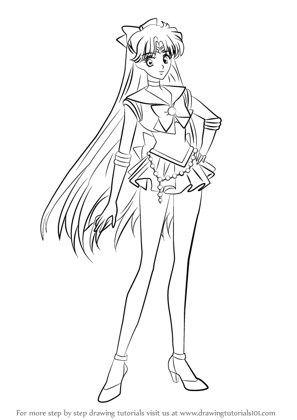 596x842 learn how to draw sailor venus from sailor moon - Sailor Moon Drawing