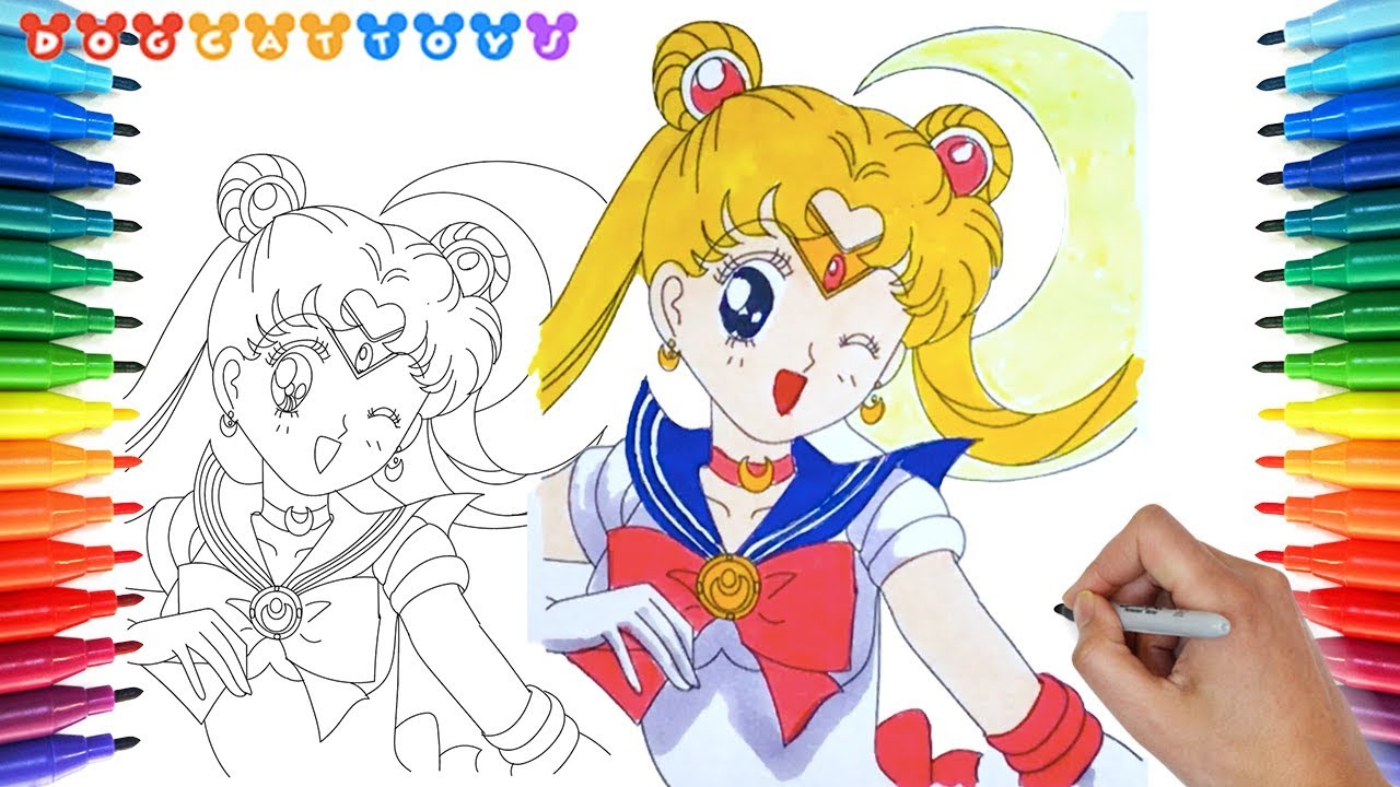 1280x720 how to draw sailor moon coloring book - Sailor Moon Drawing Book
